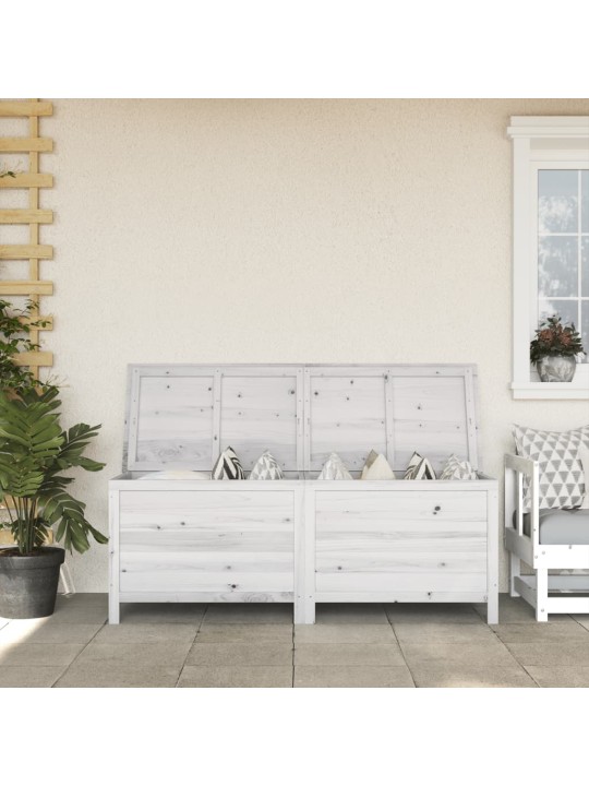 Zahradní úložný box bílý 150x50x56,5 cm masivní jedlové dřevo