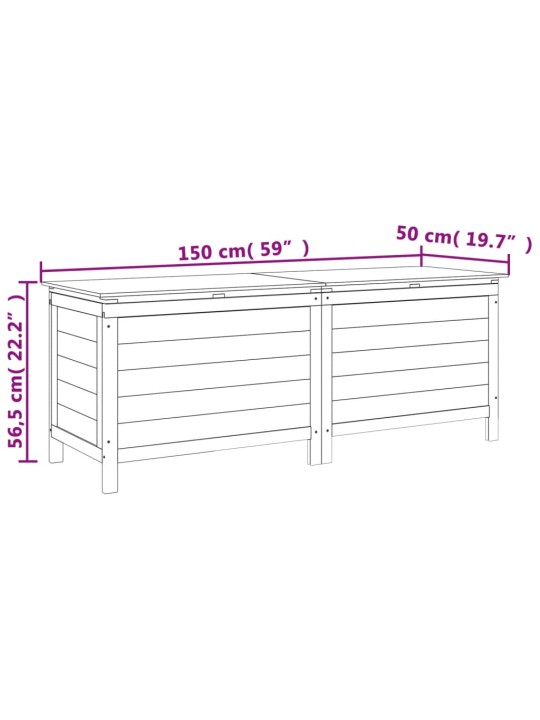 Zahradní úložný box antracitový 150x50x56,5 cm masivní jedle