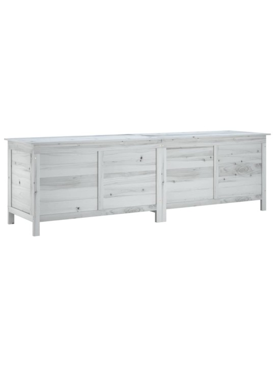 Zahradní úložný box bílý 198,5x50x56,5 cm masivní jedlové dřevo