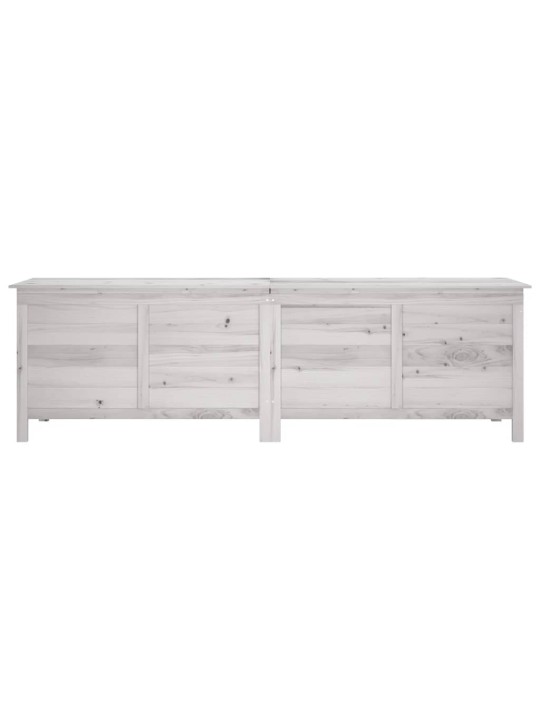 Zahradní úložný box bílý 198,5x50x56,5 cm masivní jedlové dřevo