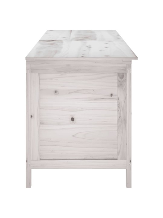Zahradní úložný box bílý 198,5x50x56,5 cm masivní jedlové dřevo