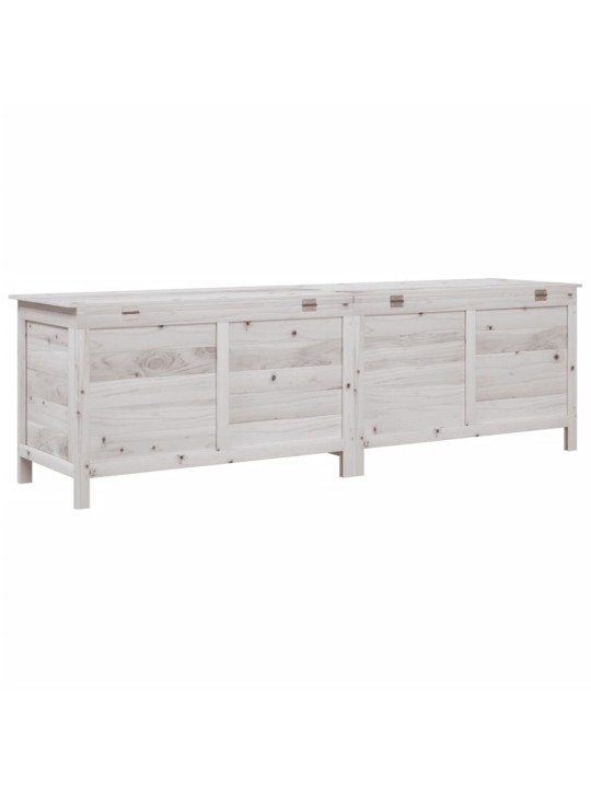 Zahradní úložný box bílý 198,5x50x56,5 cm masivní jedlové dřevo
