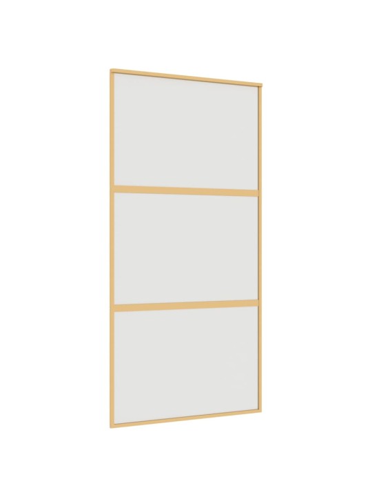 Posuvné dveře zlaté 102,5 x 205 cm mléčné ESG sklo a hliník
