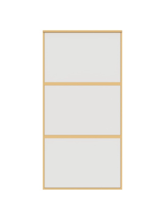 Posuvné dveře zlaté 102,5 x 205 cm mléčné ESG sklo a hliník
