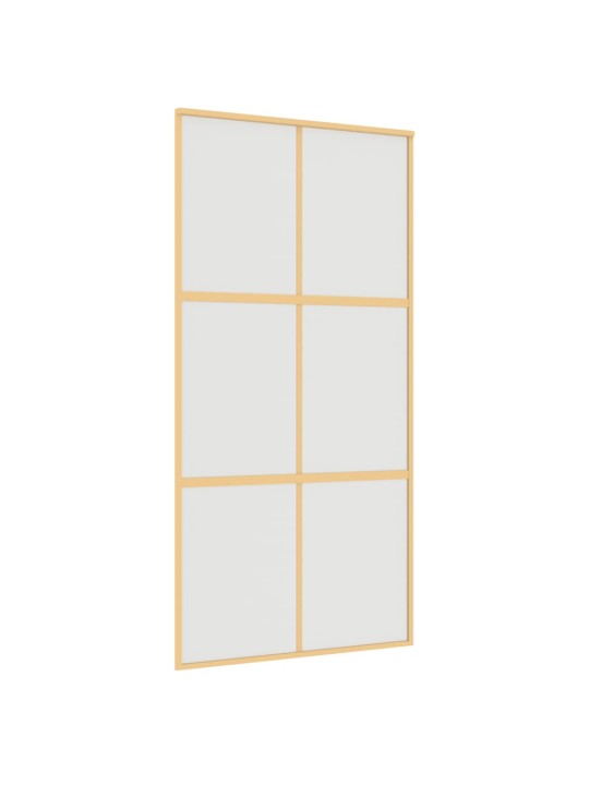 Posuvné dveře zlaté 102,5 x 205 cm mléčné ESG sklo a hliník