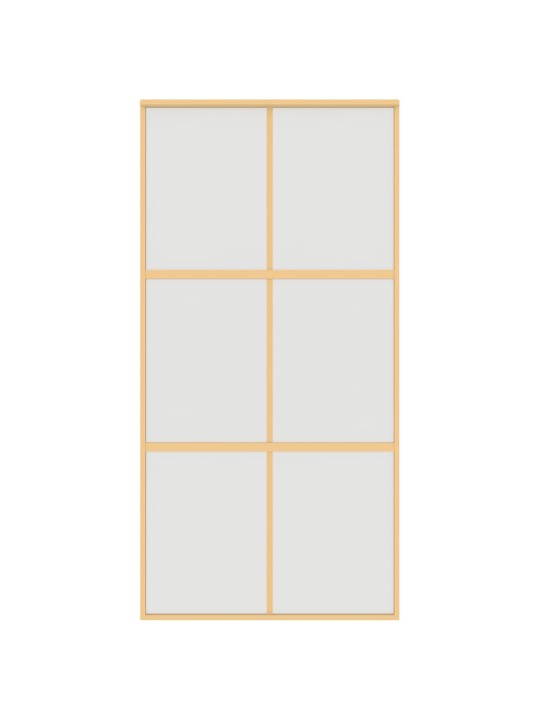 Posuvné dveře zlaté 102,5 x 205 cm mléčné ESG sklo a hliník