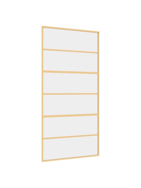 Posuvné dveře zlaté 102,5 x 205 cm čiré ESG sklo a hliník