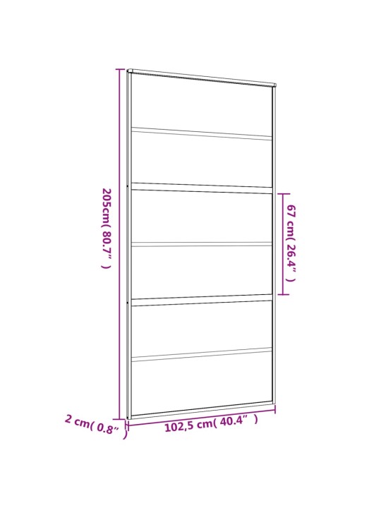 Posuvné dveře zlaté 102,5 x 205 cm čiré ESG sklo a hliník