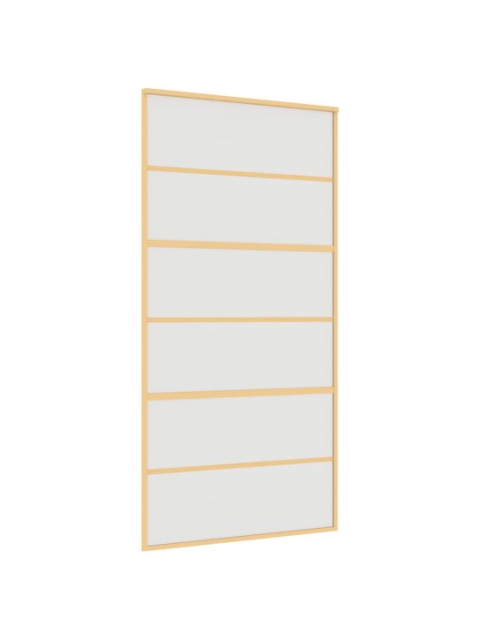 Posuvné dveře zlaté 102,5 x 205 cm mléčné ESG sklo a hliník