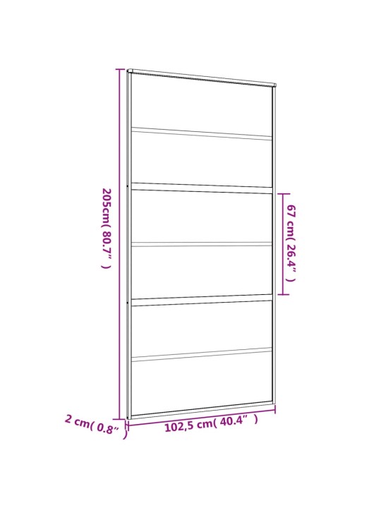 Posuvné dveře zlaté 102,5 x 205 cm mléčné ESG sklo a hliník