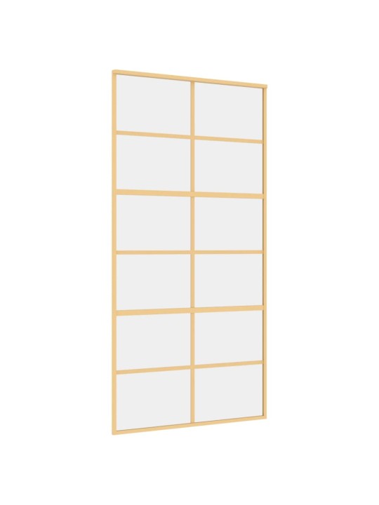 Posuvné dveře zlaté 102,5 x 205 cm čiré ESG sklo a hliník