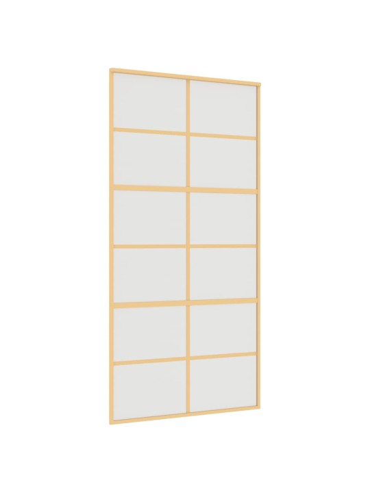 Posuvné dveře zlaté 102,5 x 205 cm mléčné ESG sklo a hliník