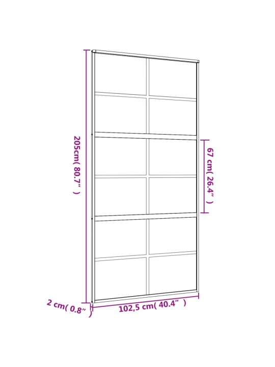 Posuvné dveře zlaté 102,5 x 205 cm mléčné ESG sklo a hliník