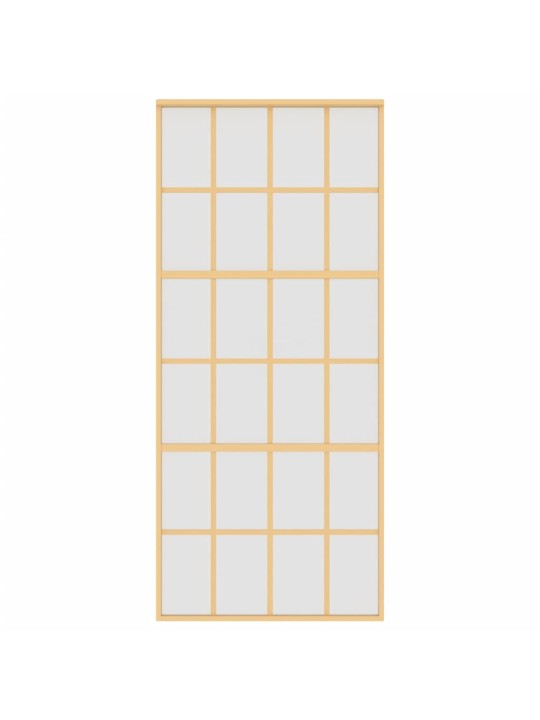 Posuvné dveře zlaté 90 x 205 cm mléčné ESG sklo a hliník