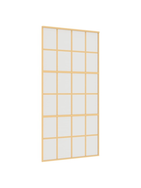 Posuvné dveře zlaté 102,5 x 205 cm mléčné ESG sklo a hliník