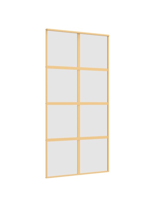 Posuvné dveře zlaté 102,5 x 205 cm mléčné ESG sklo a hliník