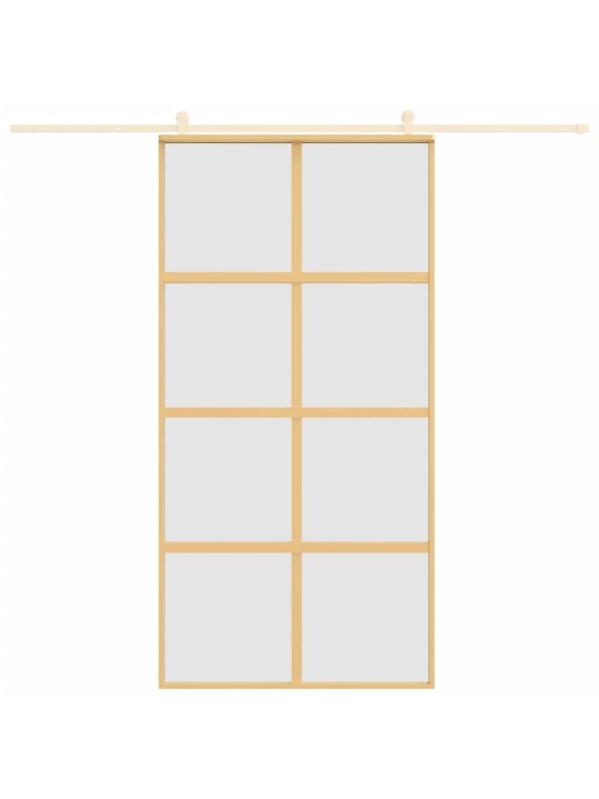 Posuvné dveře zlaté 102,5 x 205 cm mléčné ESG sklo a hliník