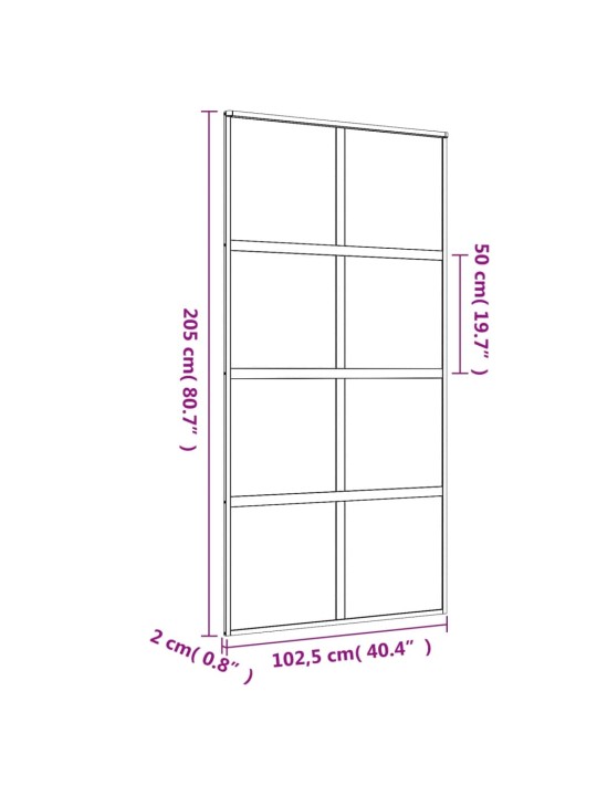 Posuvné dveře zlaté 102,5 x 205 cm mléčné ESG sklo a hliník