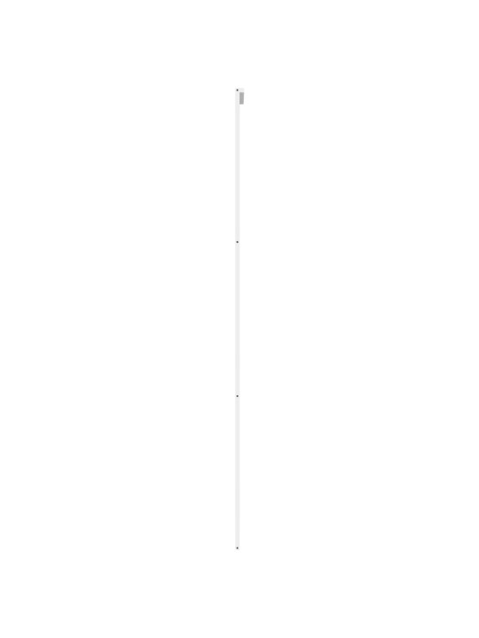 Posuvné dveře bílé 90 x 205 cm tvrzené sklo a hliník