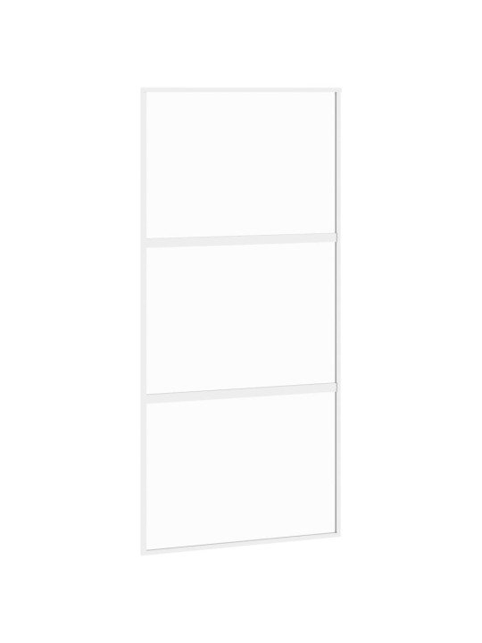 Posuvné dveře bílé 102,5 x 205 cm tvrzené sklo a hliník