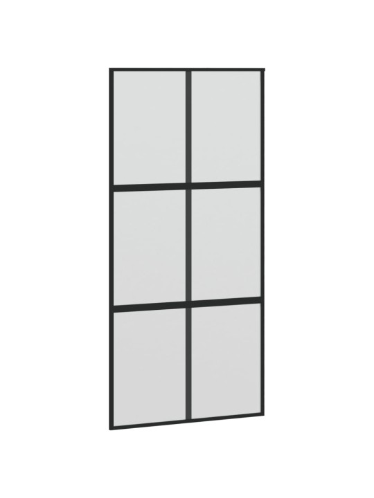 Posuvné dveře černé 102,5 x 205 cm tvrzené sklo a hliník