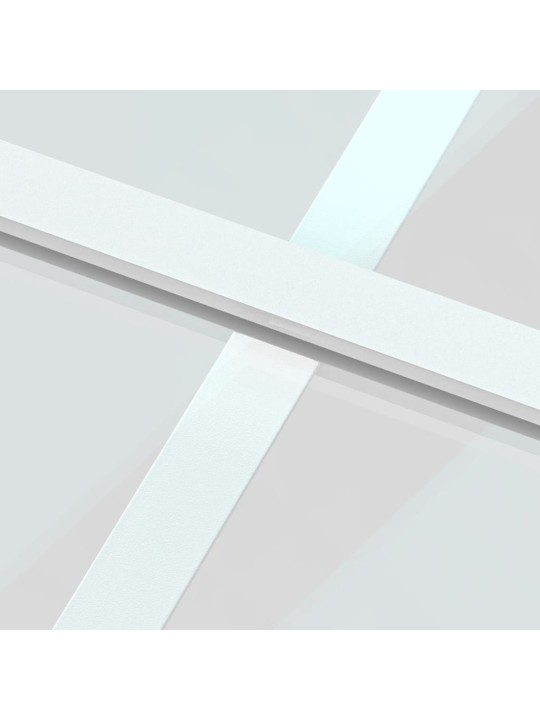 Posuvné dveře bílé 90 x 205 cm tvrzené sklo a hliník
