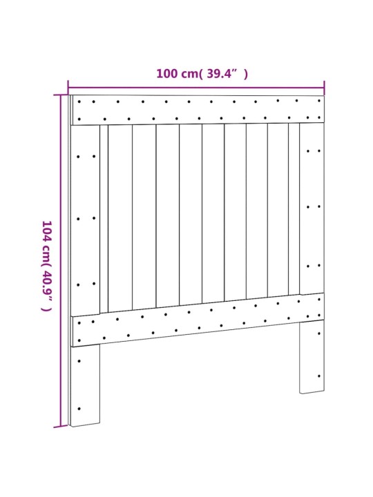 Čelo postele 100 x 104 cm masivní borové dřevo