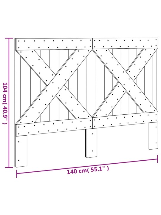 Čelo postele 140 x 104 cm masivní borové dřevo