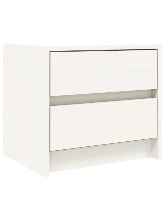 Noční stolky 2 ks bílé 40 x 31 x 35,5 cm masivní borové dřevo