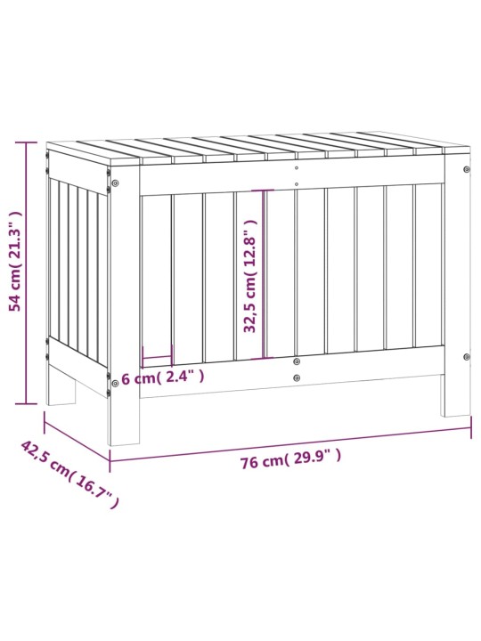 Zahradní úložný box 76 x 42,5 x 54 cm masivní borové dřevo
