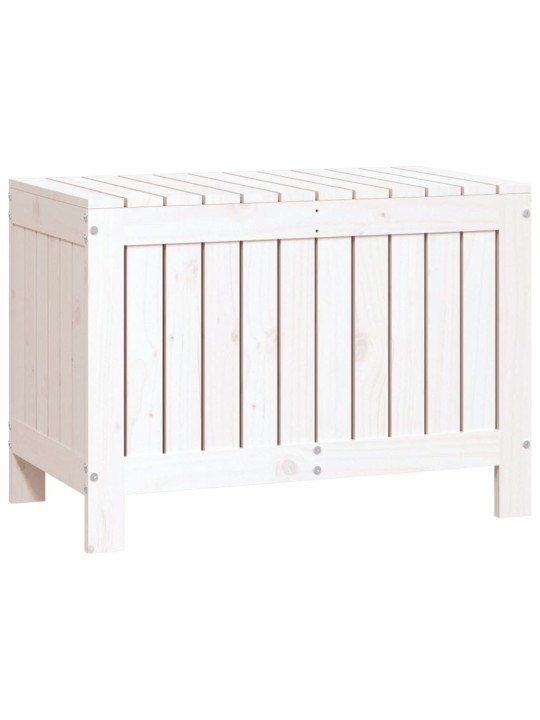 Zahradní úložný box bílý 76 x 42,5 x 54 cm masivní borové dřevo
