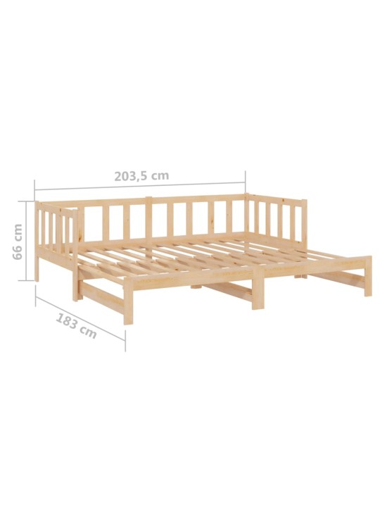 Válenda s přistýlkou 90 x 200 cm masivní borové dřevo
