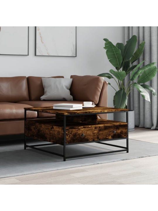 Konferenční stolek kouřový dub 80 x 80 x 45 cm kompozitní dřevo