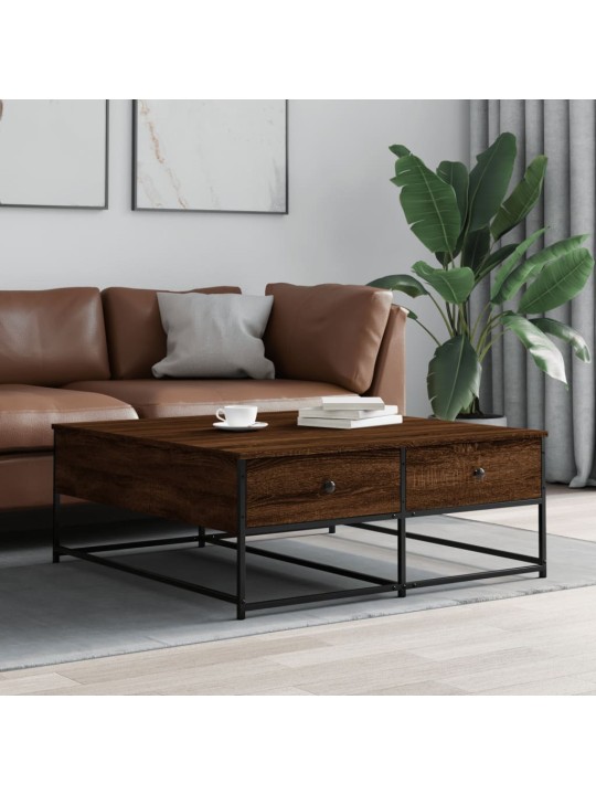Konferenční stolek hnědý dub 100 x 99 x 40 cm kompozitní dřevo