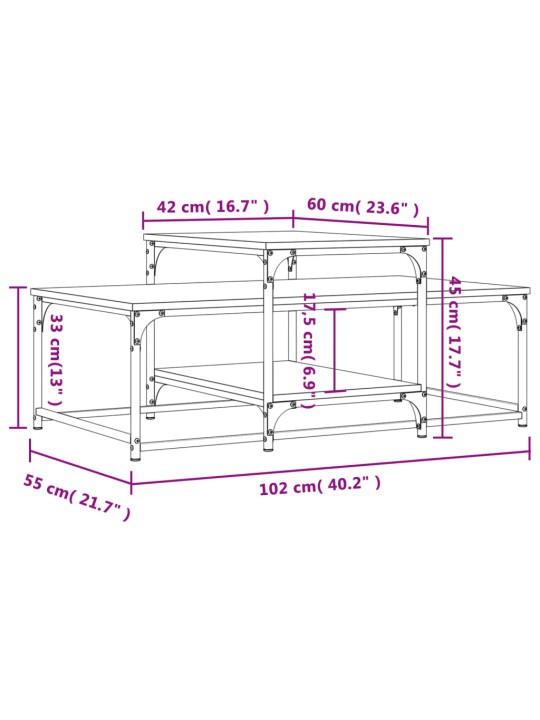 Konferenční stolek dub sonoma 102 x 60 x 45 cm kompozitní dřevo