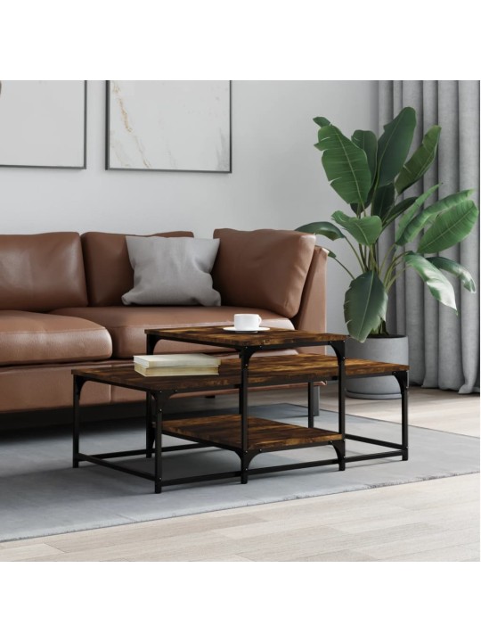 Konferenční stolek kouřový dub 102x60x45 cm kompozitní dřevo