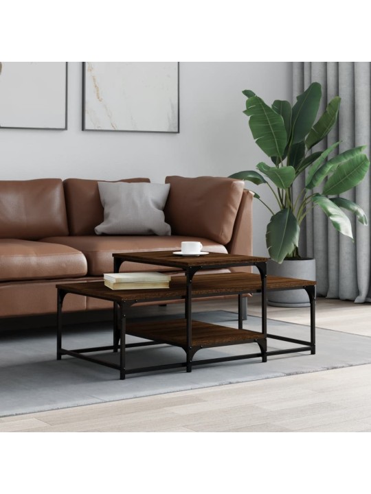 Konferenční stolek hnědý dub 102 x 60 x 45 cm kompozitní dřevo