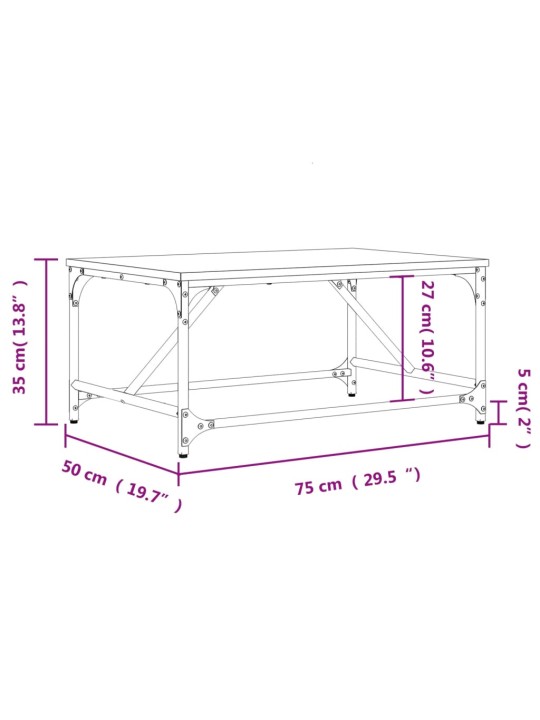 Konferenční stolek dub sonoma 75 x 50 x 35 cm kompozitní dřevo