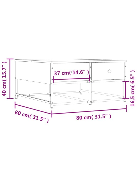 Konferenční stolek kouřový dub 80 x 80 x 40 cm kompozitní dřevo