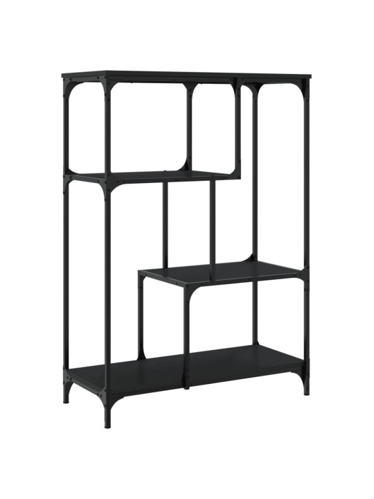 Knihovna černá 81 x 36 x 115 cm kompozitní dřevo a ocel