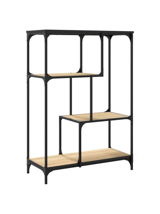 Knihovna dub sonoma 81 x 36 x 115 cm kompozitní dřevo a ocel