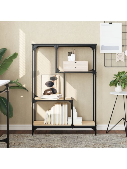 Knihovna dub sonoma 81 x 36 x 115 cm kompozitní dřevo a ocel