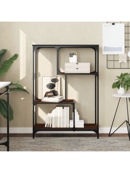 Knihovna hnědý dub 81 x 36 x 115 cm kompozitní dřevo a ocel