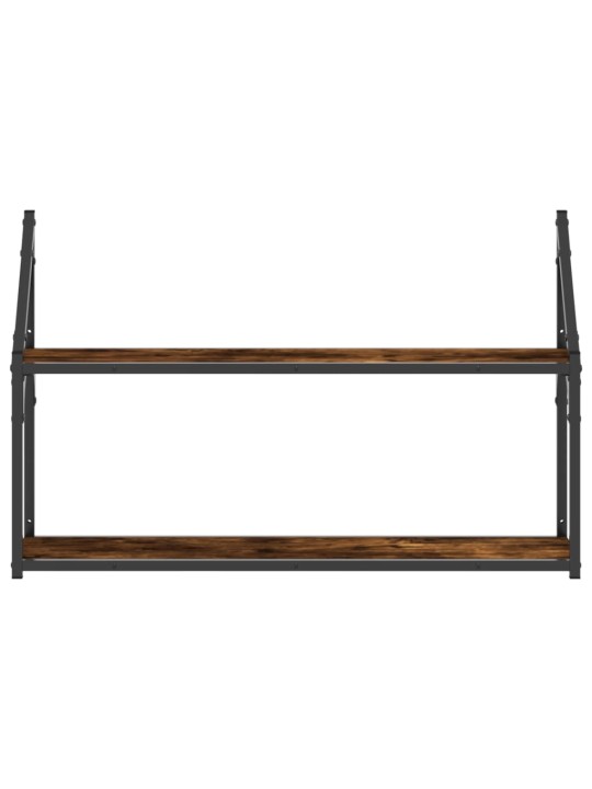2patrová nástěnná police kouřový dub 80 x 21 x 51 cm kompozit