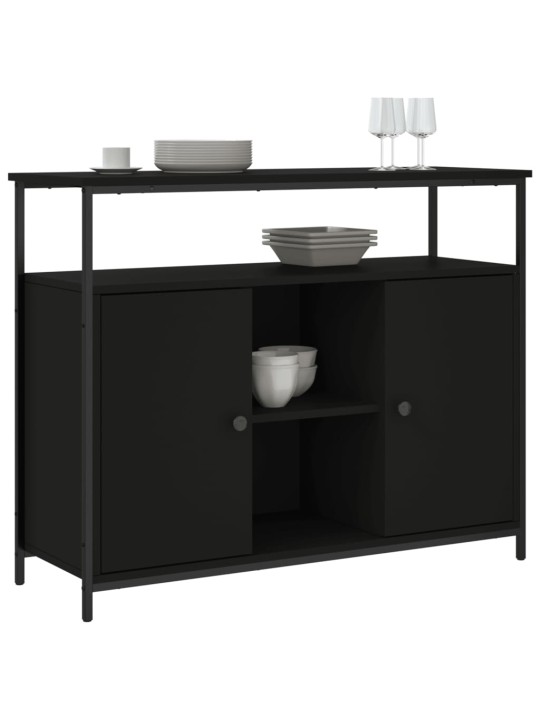 Příborník černý 100 x 35 x 80 cm kompozitní dřevo