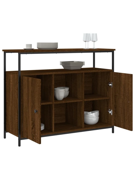 Příborník hnědý dub 100 x 35 x 80 cm kompozitní dřevo