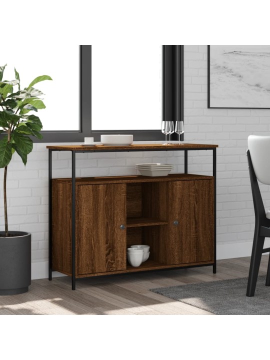 Příborník hnědý dub 100 x 35 x 80 cm kompozitní dřevo