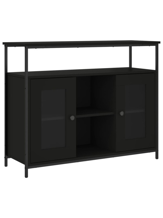 Příborník černý 100 x 35 x 80 cm kompozitní dřevo
