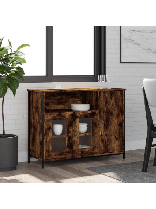 Příborník kouřový dub 100 x 35 x 75 cm kompozitní dřevo