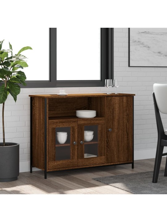 Příborník hnědý dub 100 x 35 x 75 cm kompozitní dřevo